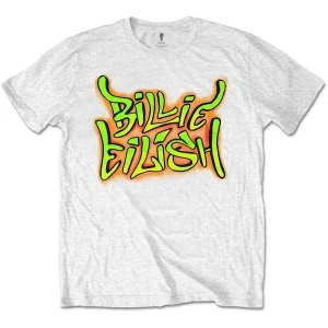 Billie Eilish - Graffiti Unisex Medium T-Shirt - White