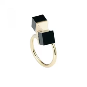 Ladies Karen Millen Gold Plated Geo Cube Ring Size SM