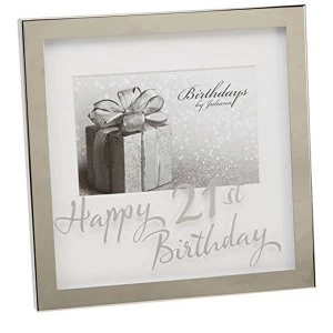 6" x 4" - Birthdays by Juliana Silverplated Box Frame - 21st