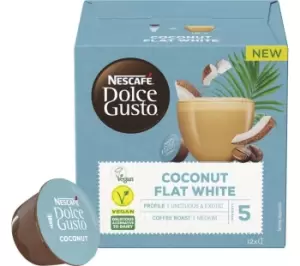 Nescafe Dolce Gusto Plant Based Coconut Flat White Coffee Pods - Pack of 22