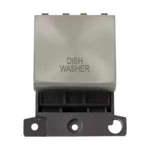 Click Scolmore MiniGrid 20A Double-Pole Ingot Dishwasher Switch Satin Chrome - MD022SC-DW
