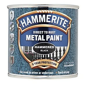 Hammerite Metal Paint - Hammered Black 250ml