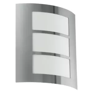 Eglo - City - 1 Light Outdoor Wall Light Stainless Steel IP44, E27