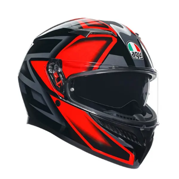 AGV K3 E2206 MPLK Compound Black Red 009 Full Face Helmet Size 2XL