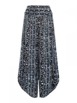 Free People Floaty Printed Wide Palazzo Trousers Blue