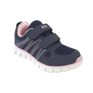 Dek Childrens/Kids Air Sprint Touch Fastening Lightweight Jogger Trainers (2 UK) (Navy/Soft Pink)