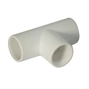 FloPlast OS13W Overflow System Equal Tee - White 21.5mm