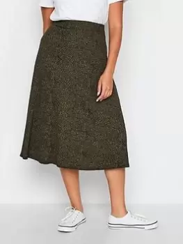 M&Co Khaki Animal Jersey Printed Skirt, Green, Size 20, Women