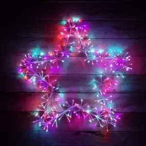 90cm Premier Indoor Outdoor Christmas Twinkling Starburst LED Light in Rainbow