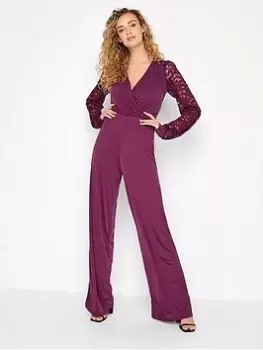 Long Tall Sally Purple Lace Back Jumpsuit, Purple, Size 10-12, Women