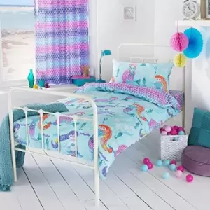 Riva Home Girls Mermaid Duvet Cover Set (Toddler (120x150cm)) (Multicolour)