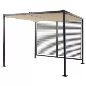 Outsunny Metal Pergola Patio Sun Shelter Grape Tent Retractable Canopy