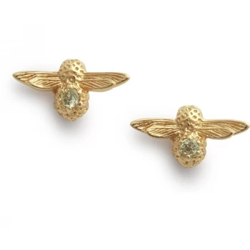 Celebration Bee Studs Gold & Peridot Earrings