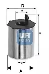 UFI 25.141.00 Oil Filter Oil Cartridge