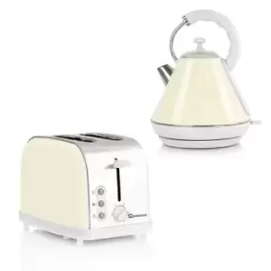 SQ Professional 9359 Dainty 1.8L Stainless Steel Electric Kettle & 2 Slice Toaster Set