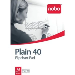 Nobo A1 70gm2 Perforated Plain Flipchart Pad 40 Sheets Pack of 5