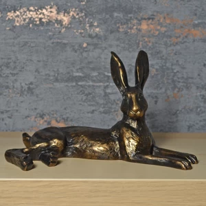 Bluebell Hare Bronze Effect Sculpture by Harriet Glen 22cm