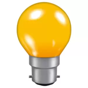 Crompton Lamps 15W Golfball B22 Dimmable Colourglazed IP65 Amber
