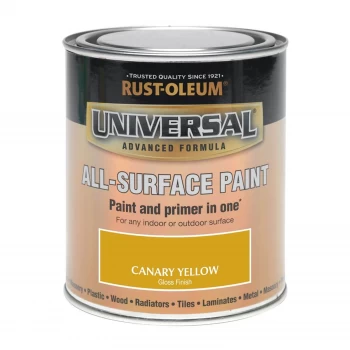 Rust-Oleum Universal All Surface Gloss Paint & Primer - Canary Yellow - 250ml