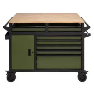 Draper Bunker Multi-functional Workbench Roller Tool Cabinet 14 Drawer 48" Green