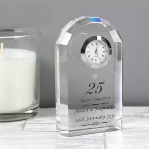Personalised Silver Wedding Anniversary Clock