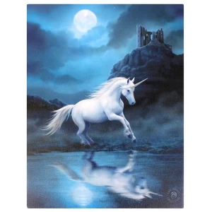 Small Moonlight Unicorn Canvas Picture by Anne Stokes