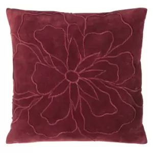 Angeles Floral Velvet Cushion Berry
