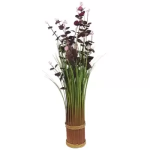 70cm LED Light Up Faux Eucalyptus Violet Bouquet Indoor Home - Purple - Smart Garden