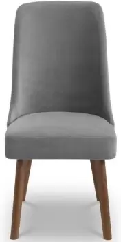 Julian Bowen Huxley Dusk Grey Curved Fabric Dining Chair