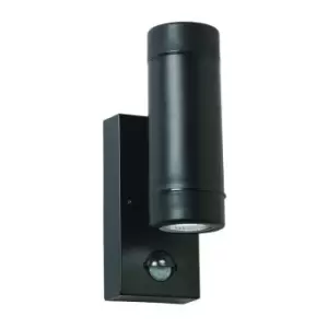 Saxby Icarus PIR - Outdoor Up Down 2 Light Wall IP44 5W Black Polypropylene