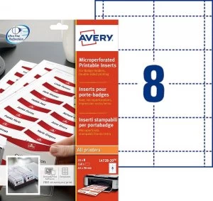 Avery Microperforated Printable Inserts 60x90mm PK160