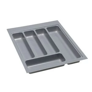 BQ Grey Stainless Steel Effect Plastic Kitchen Utensil Tray