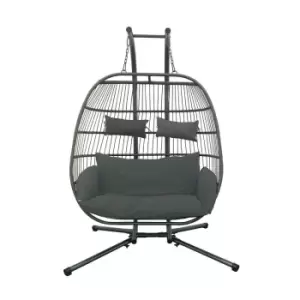 Groundlevel Double Hanging Egg Chair - Grey