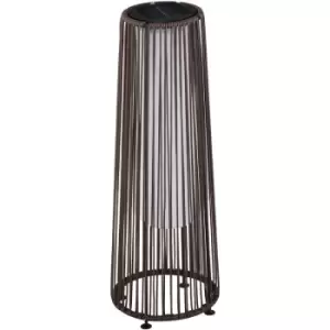Garden Solar Powered Lights Woven Wicker Lantern Auto On/Off Brown - Outsunny