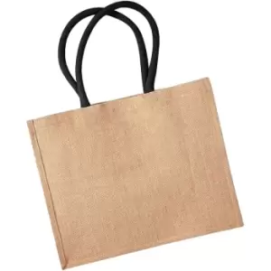 Westford Mill Classic Jute Shopper Bag (21 Litres) (Pack of 2) (One Size) (Natural/Black) - Natural/Black
