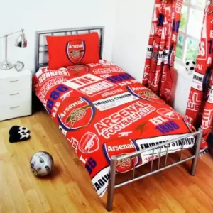 Arsenal FC Childrens/Kids Official Patch Football Crest Duvet Set (Double) (Red)
