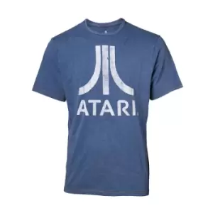 Atari - Faux Denim Logo Mens X-Large T-Shirt - Blue