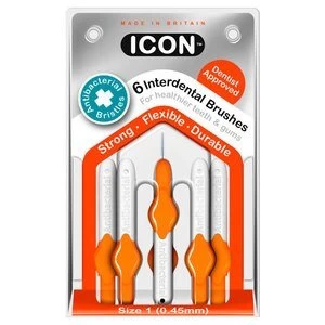 Icon Antibacterial Interdental brush X6 ISO Size 1 0.45mm