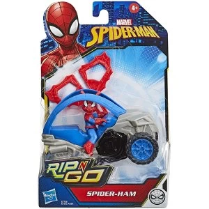 Spider-Ham Stunt Vehicle (Spider-Man) Rip N Go Action Figure