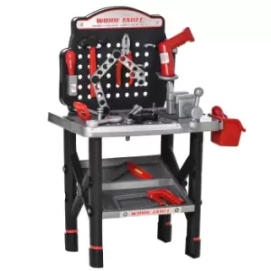 Homcom Kids Workbench Toy With Shelf Storage Box Electric Drill For 3-6 Years Old
