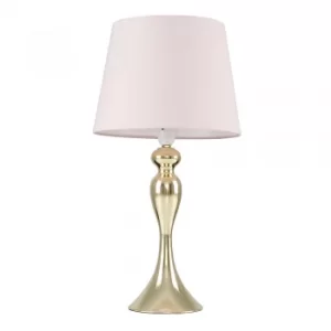 Faulkner Gold Touch Table Lamp with Blush Pink Aspen Shade