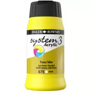 System 3 Acrylic Paint Process Yellow (500ml) - Daler Rowney