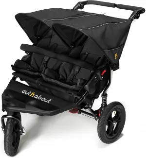 Out n About Nipper Double V4 Pushchair, Black