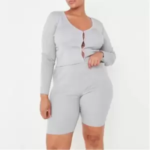 Missguided Cardigan and Cycling Short Set - Grey