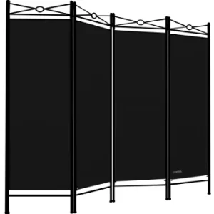 Room Devider Lucca Black 4 Panels