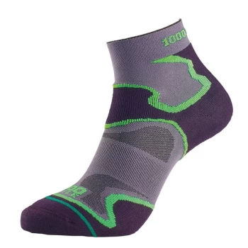 1000 Mile Fusion Sock Ladies - Grey/Black/Green Medium