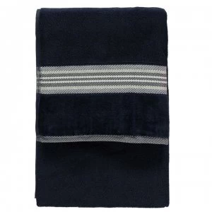Gray and Willow Ralf Border Navy Towel - Navy