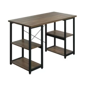 Soho Desk 4 Straight Shelves 1200x600x770mm Dark Walnut/Black SD07BKDW
