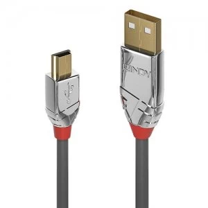 Lindy 36631 USB cable 1m 2.0 USB A Mini-USB B Grey