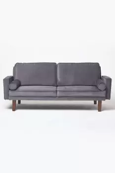Stanley Velvet Click Clack Sofa Bed with Armrests